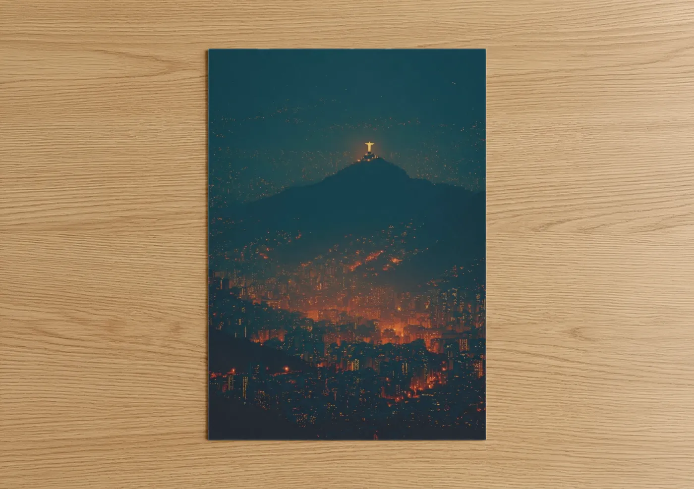 Christ Statue Rio de Janeiro Night Cityscape Wall Art