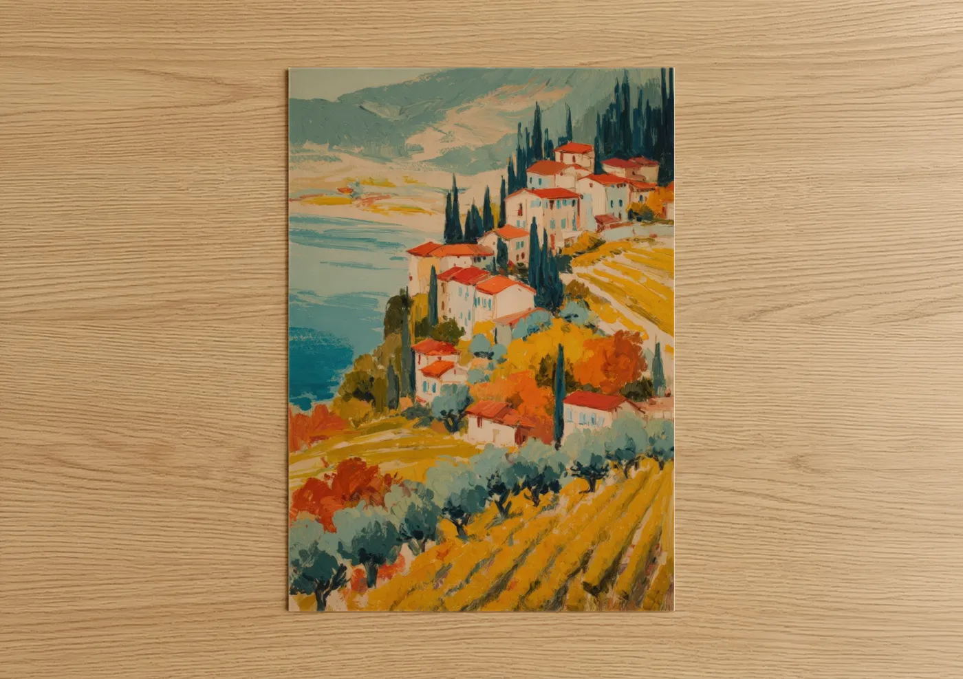 Tuscan Hillside Autumn Landscape Wall Art