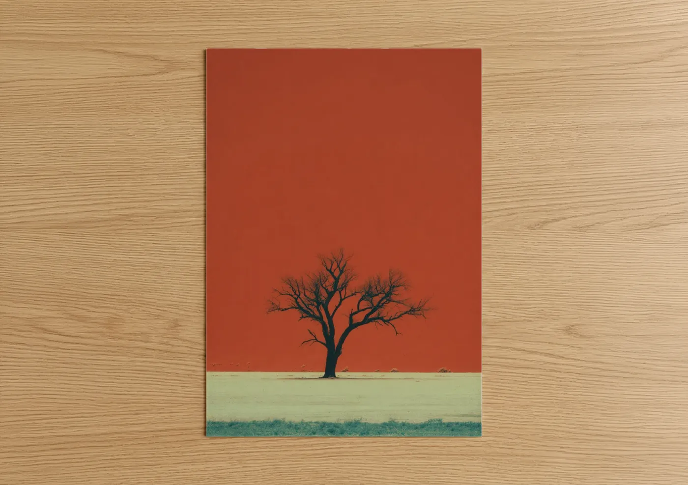 Solitary Desert Tree Minimalist Wall Art