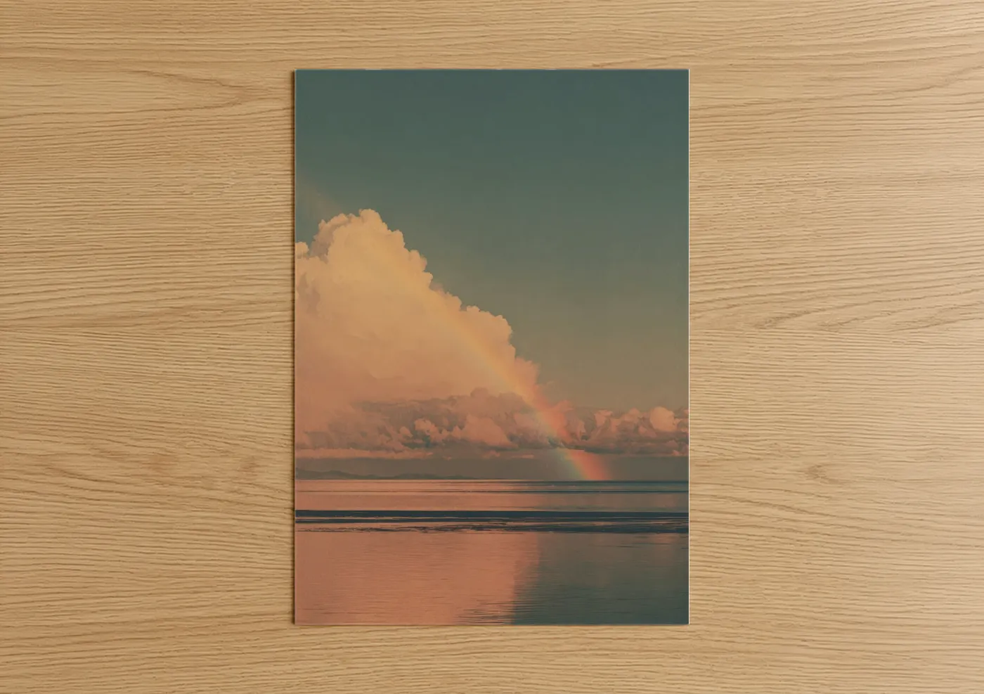 Golden Rainbow Reflection Over Water Wall Art