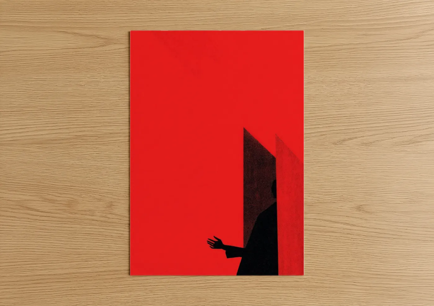 Dramatic Theater Silhouette Red Wall Art