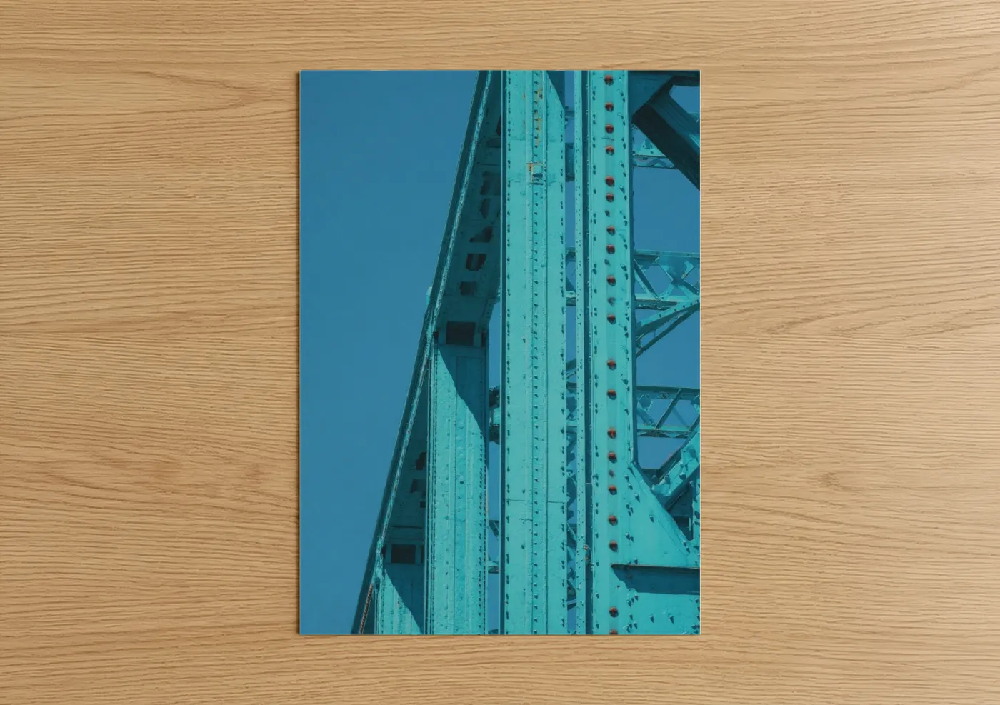 Turquoise Steel Bridge Industrial Architecture Wall Art