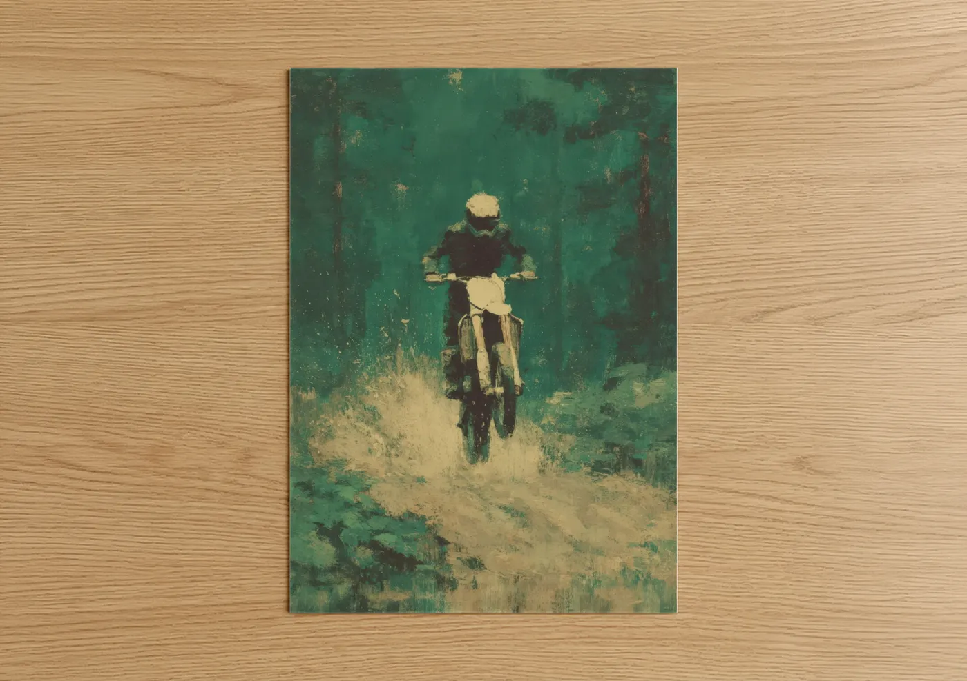 Desert Motocross Rider Action Wall Art