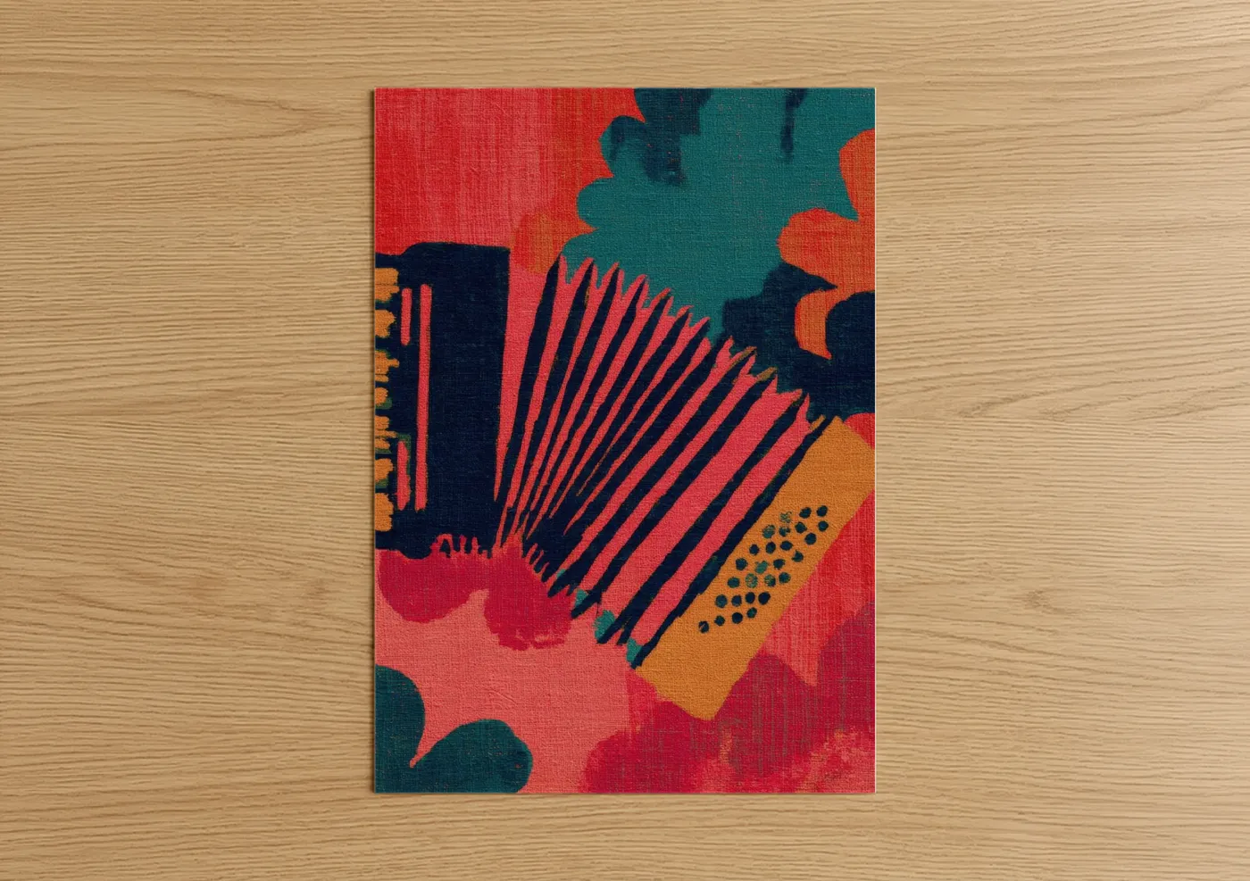 Vibrant Accordion Musical Abstract Wall Art