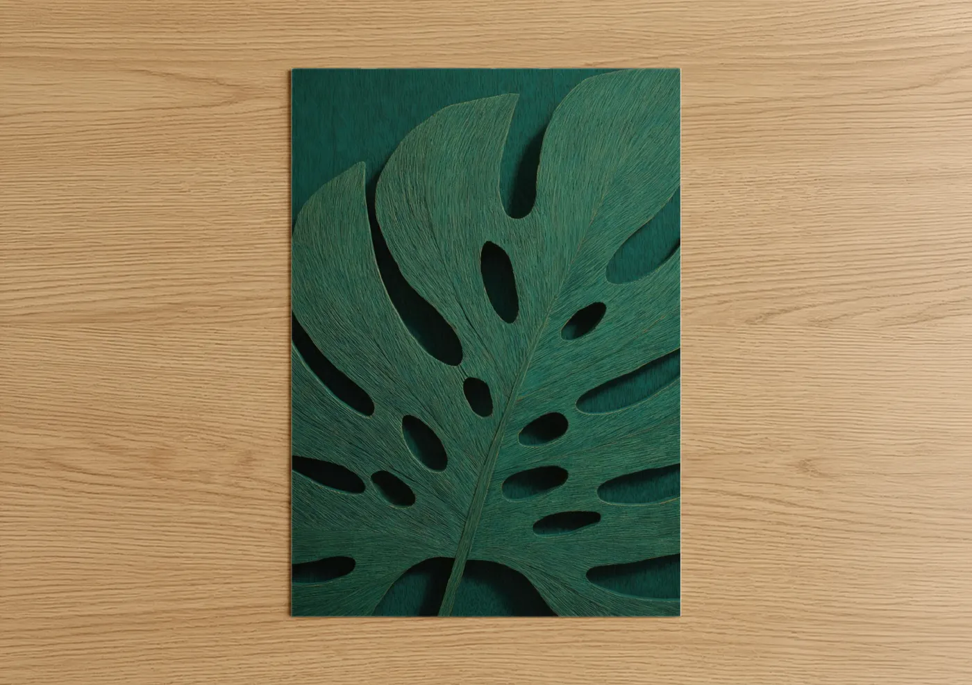 Carved Monstera Leaf Woodcarving Wall Art