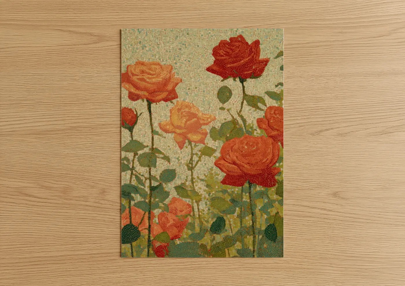 Crimson Rose Garden Textured Floral Wall Art