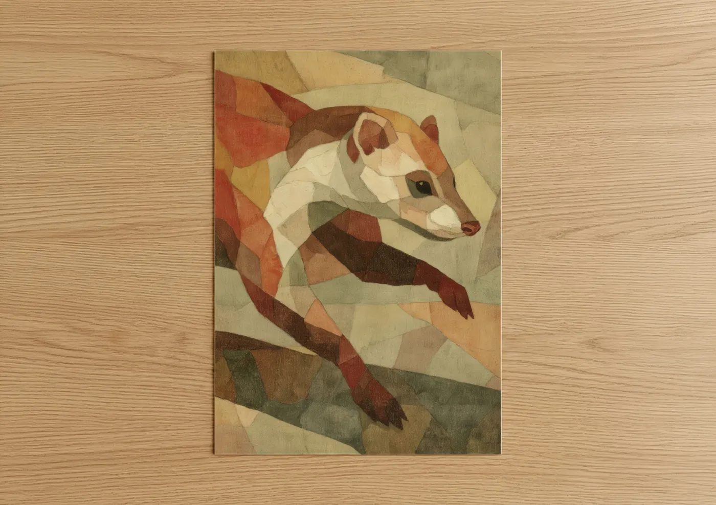 Geometric Weasel Abstract Wall Art