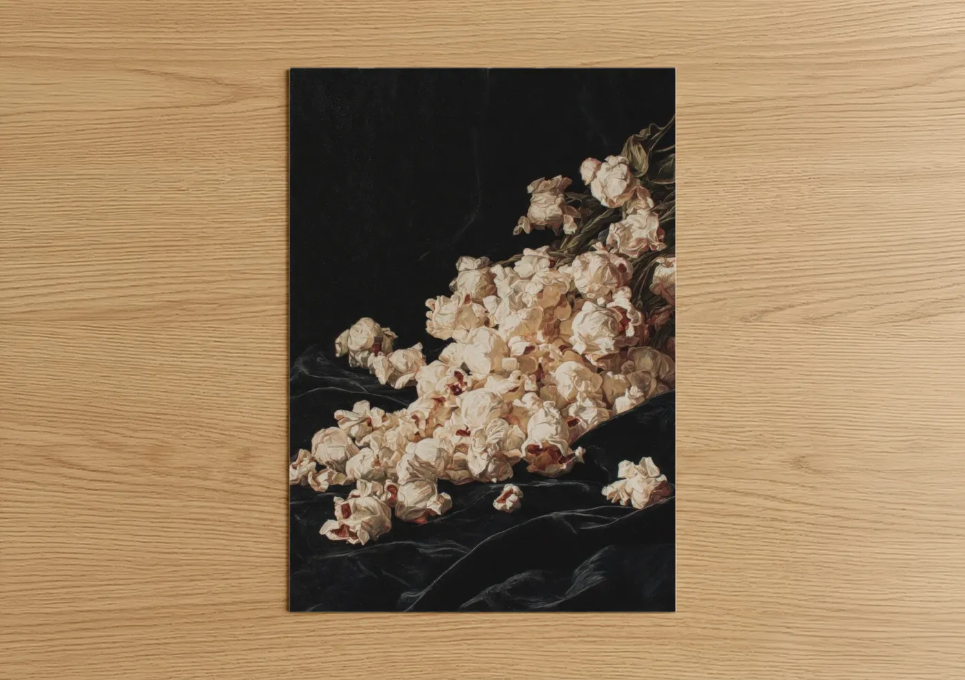 Spilled Popcorn Dark Dramatic Still Life Wall Art