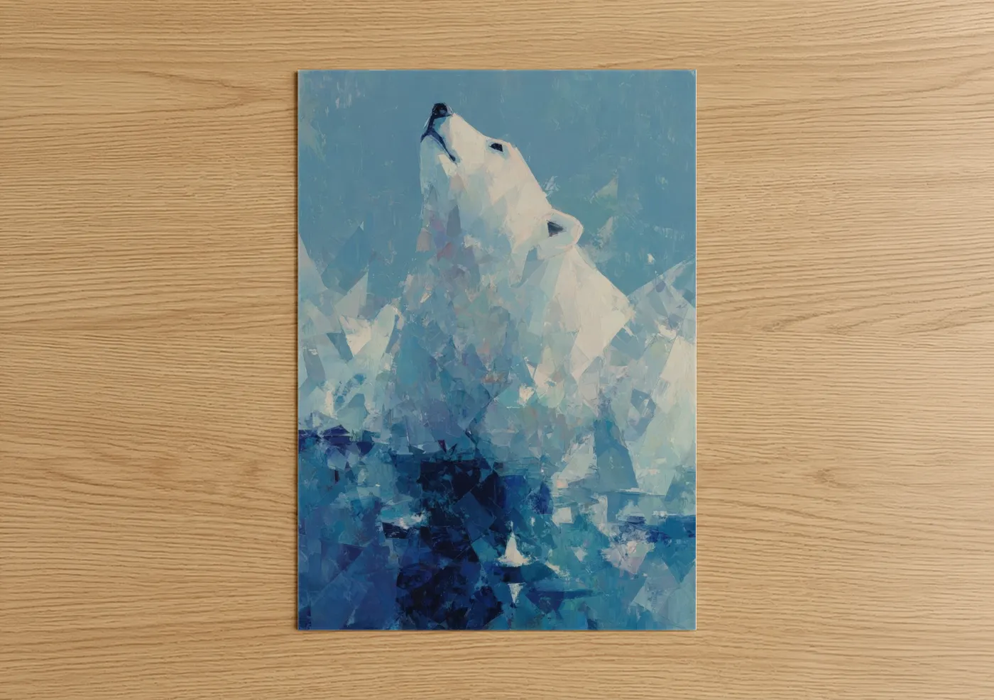 Abstract Polar Bear Winter Wall Art