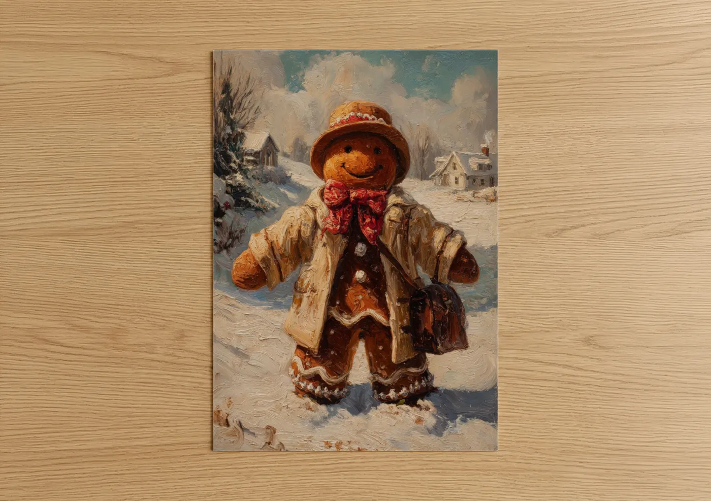 Gingerbread Man Winter Christmas Wall Art