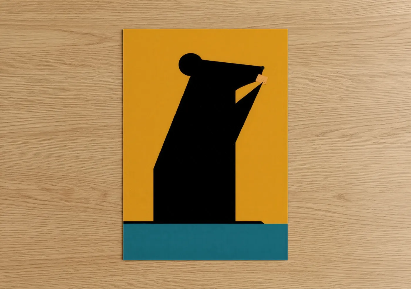 Golden Hamster Minimalist Illustration Wall Art