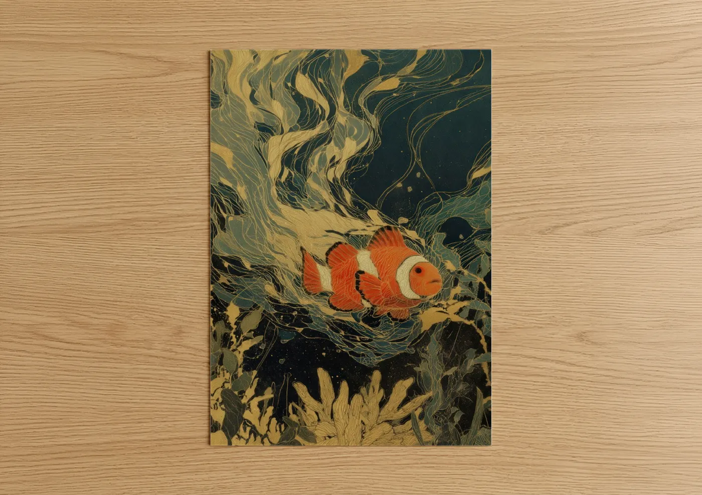 Vibrant Clownfish Coral Reef Art Wall Art