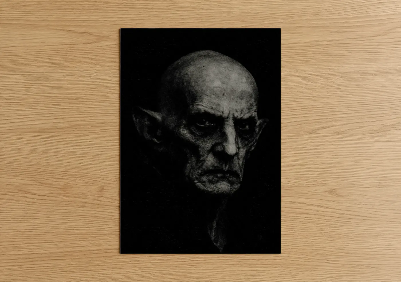 Shadowed Vampire Dark Portrait Wall Art