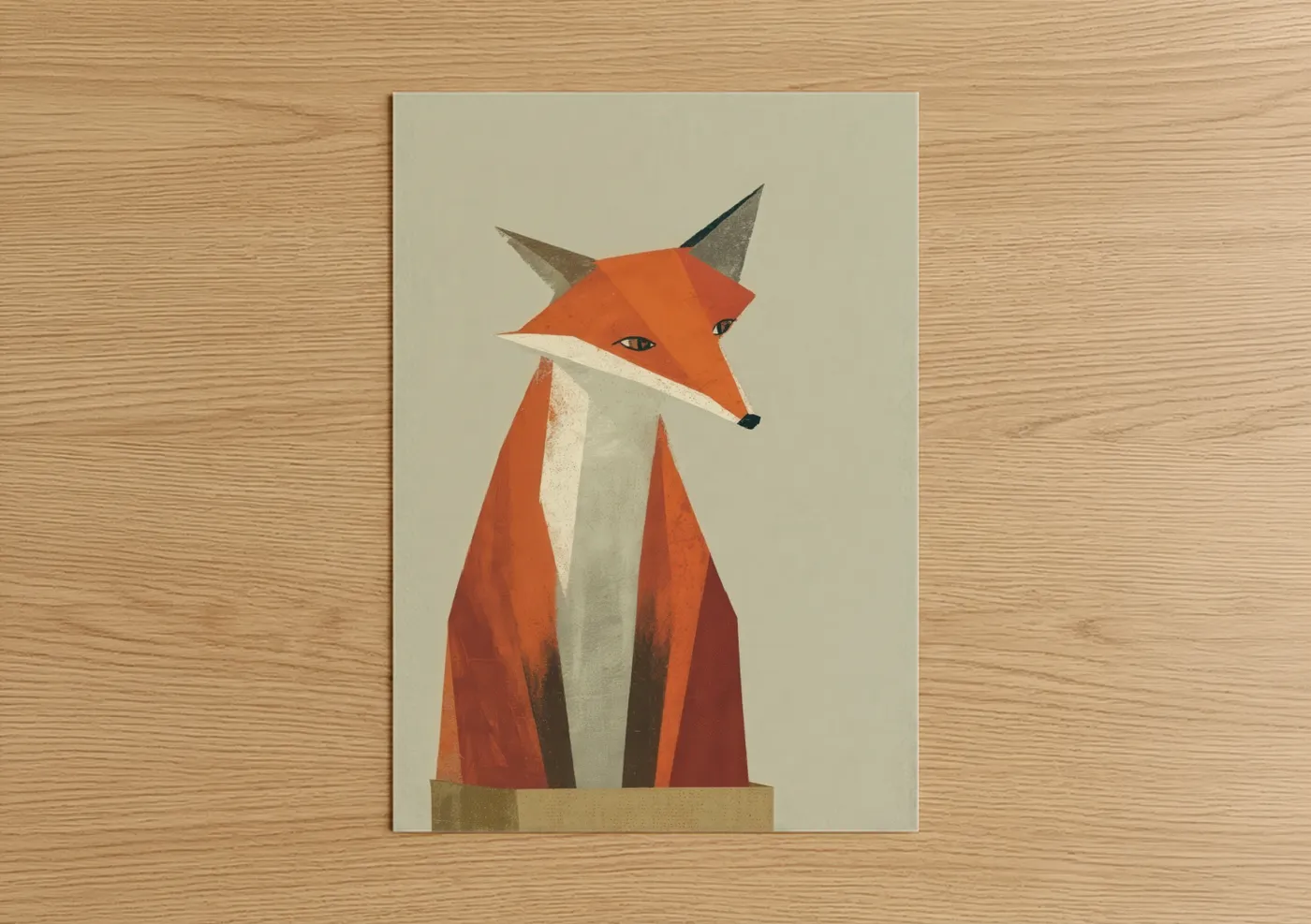 Geometric Fox Modern Minimalist Wall Art