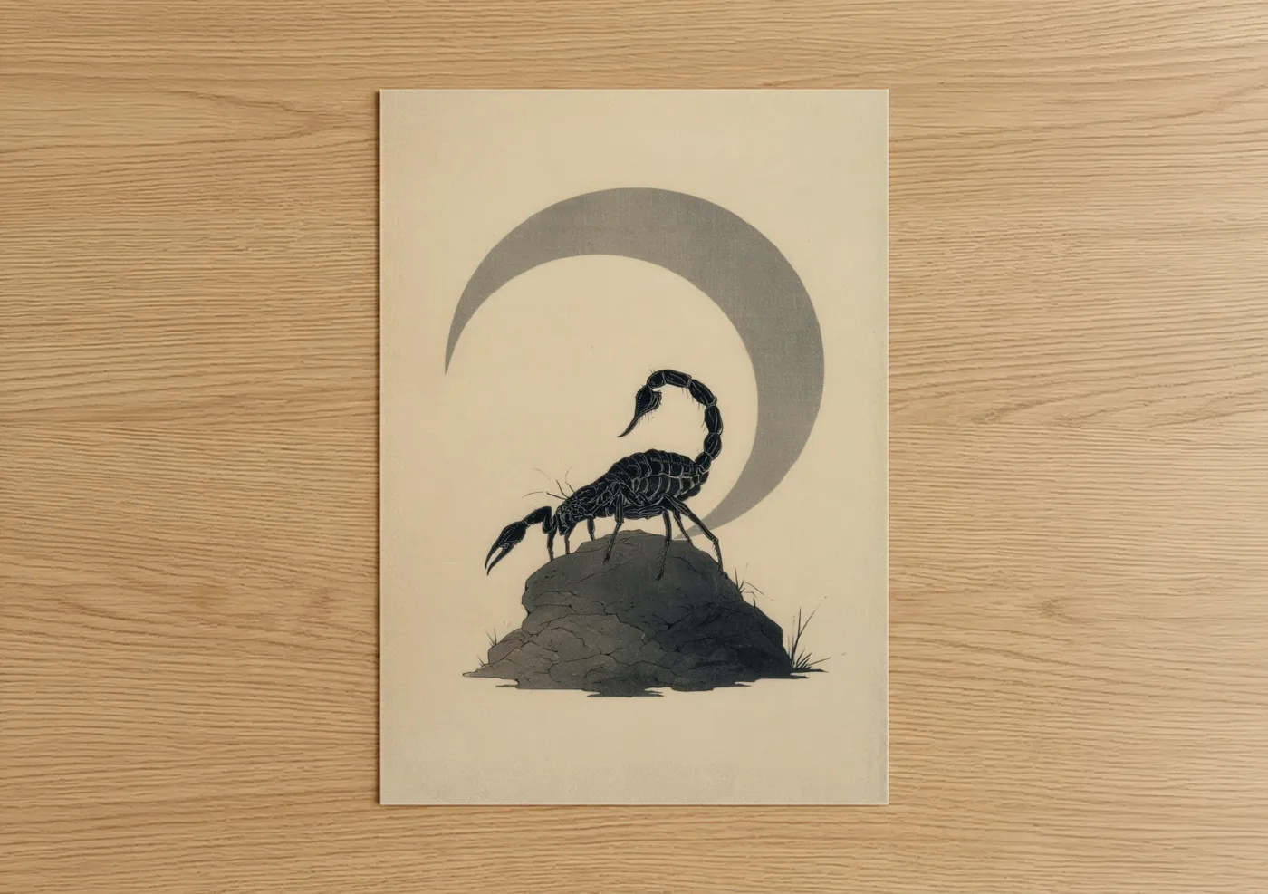 Moonlit Scorpion Minimalist Wall Art