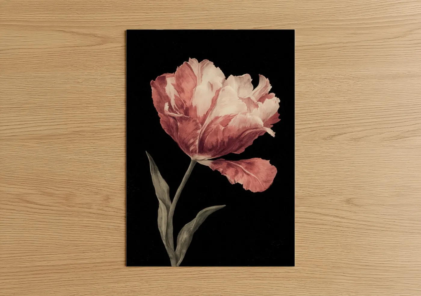 Blushing Pink Tulip Botanical Wall Art