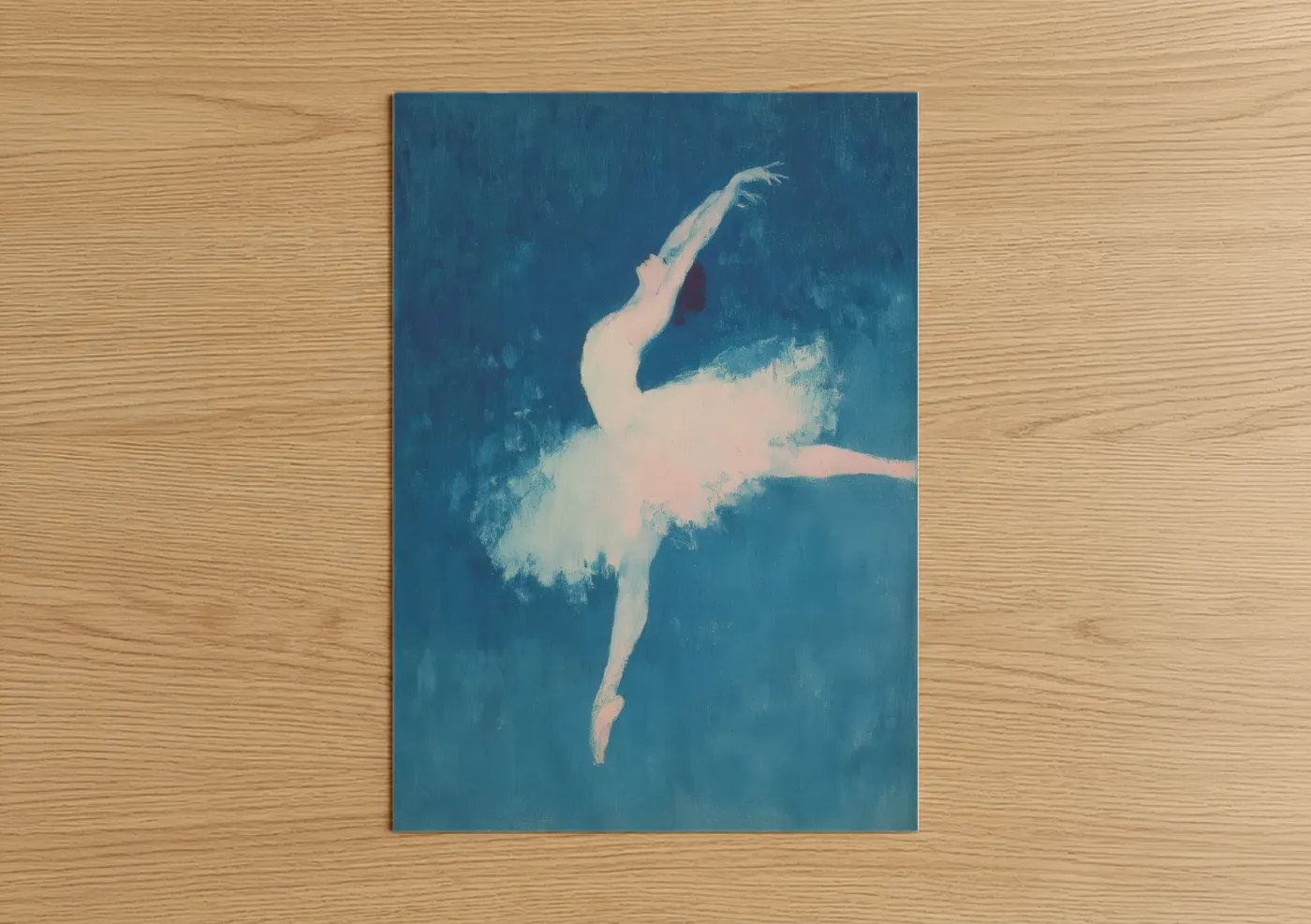 Ethereal Ballerina in Blue Watercolor Wall Art