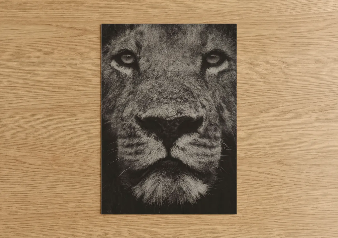 Majestic Lion Portrait Black and White Wall Art