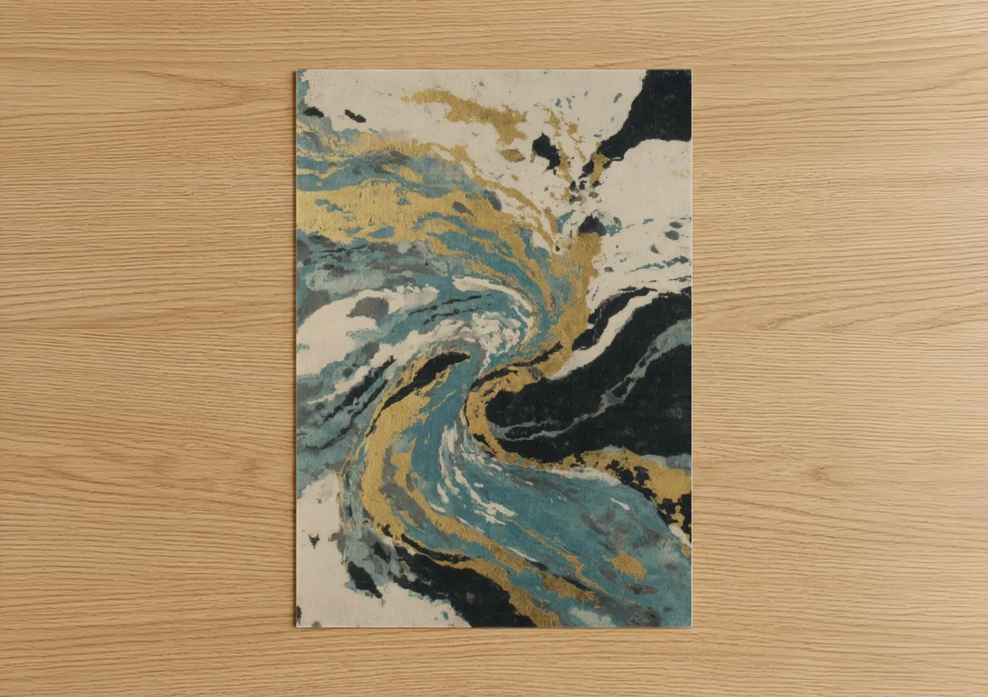 Golden Dolphin Dance Abstract Wall Art
