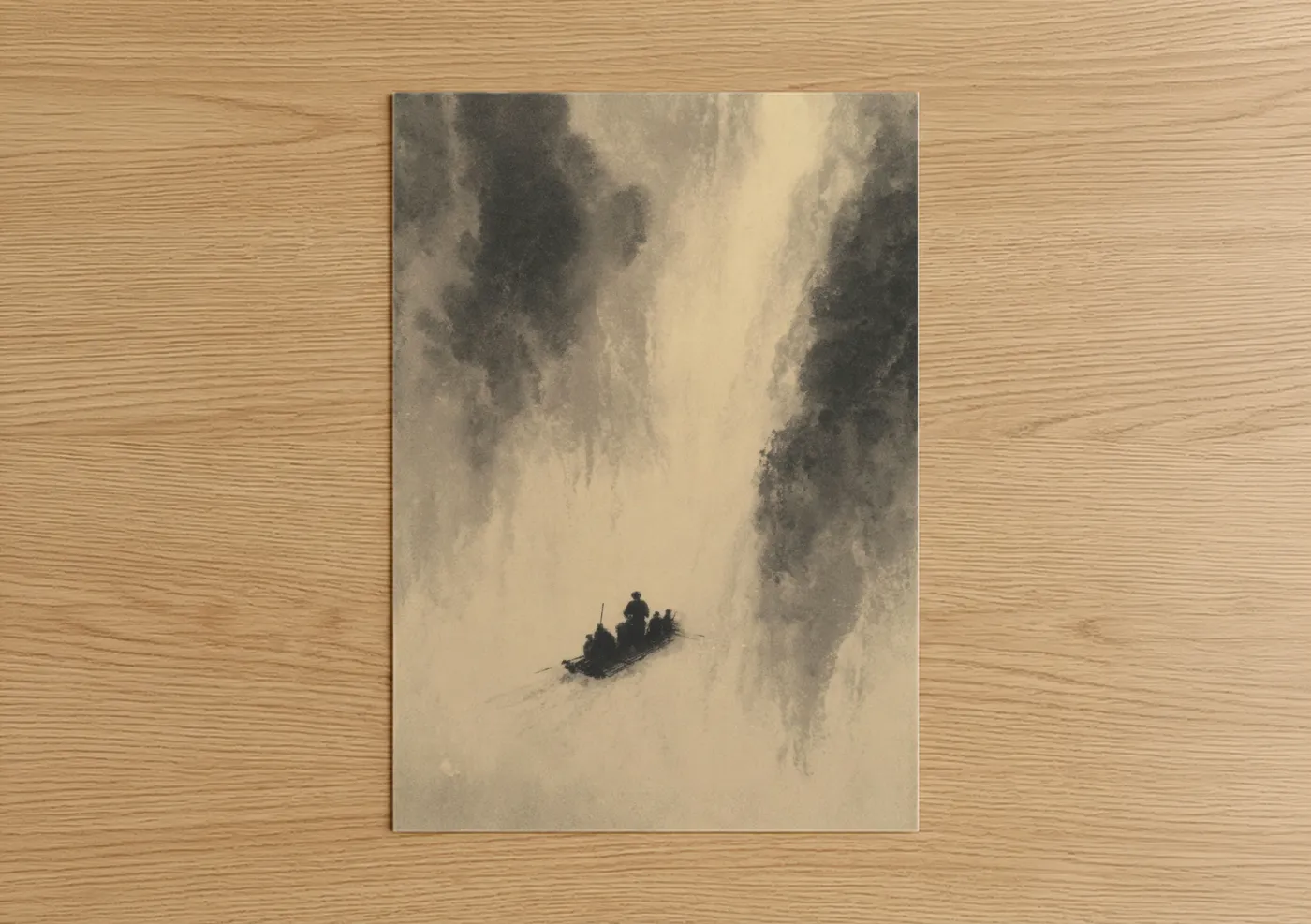 Misty Rafting Adventure Watercolor Wall Art
