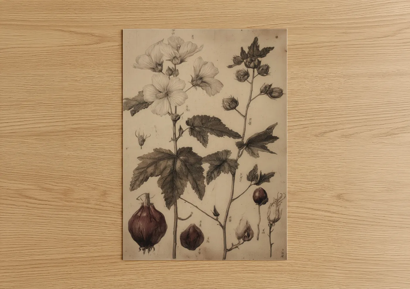 Botanical Herbs Study Vintage Illustration Wall Art