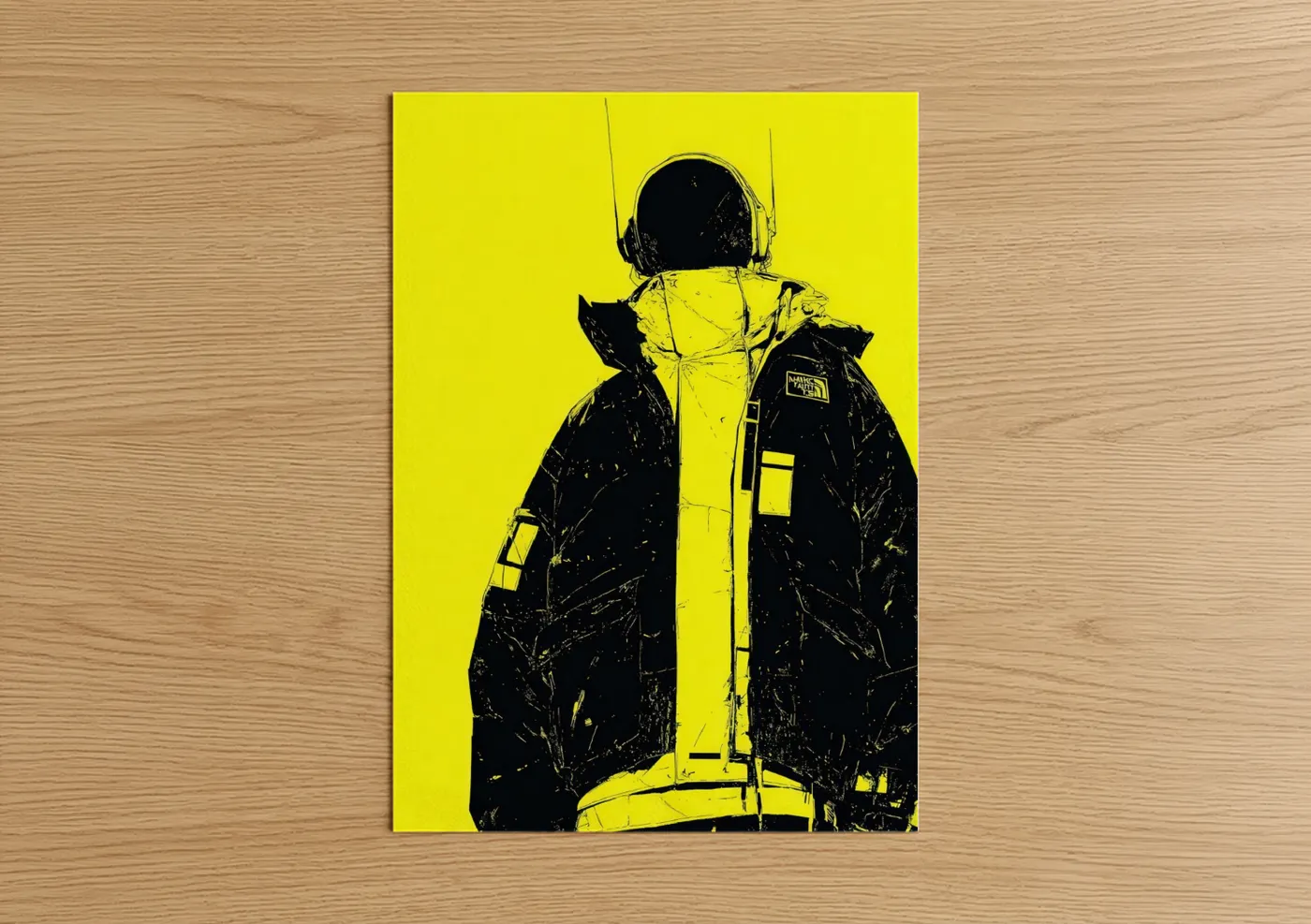 Neon Yellow Streetwear Fashion Illustration Wall Art