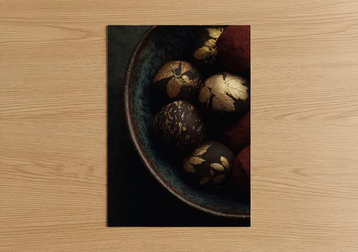 Golden Chocolate Truffles Dark Elegance Wall Art