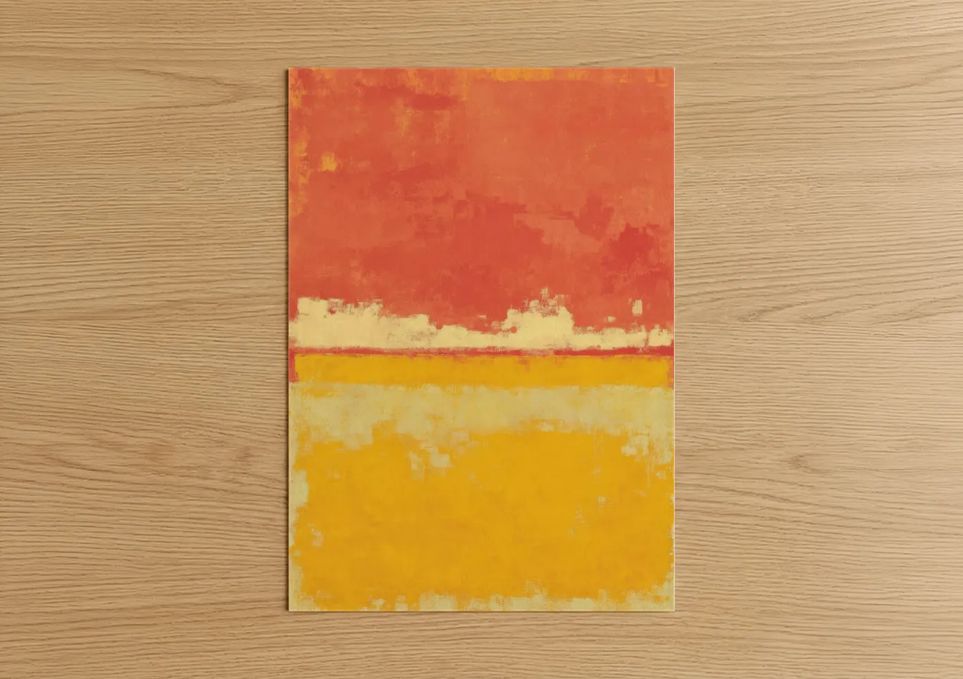Crimson Horizon Abstract Expressionism Wall Art