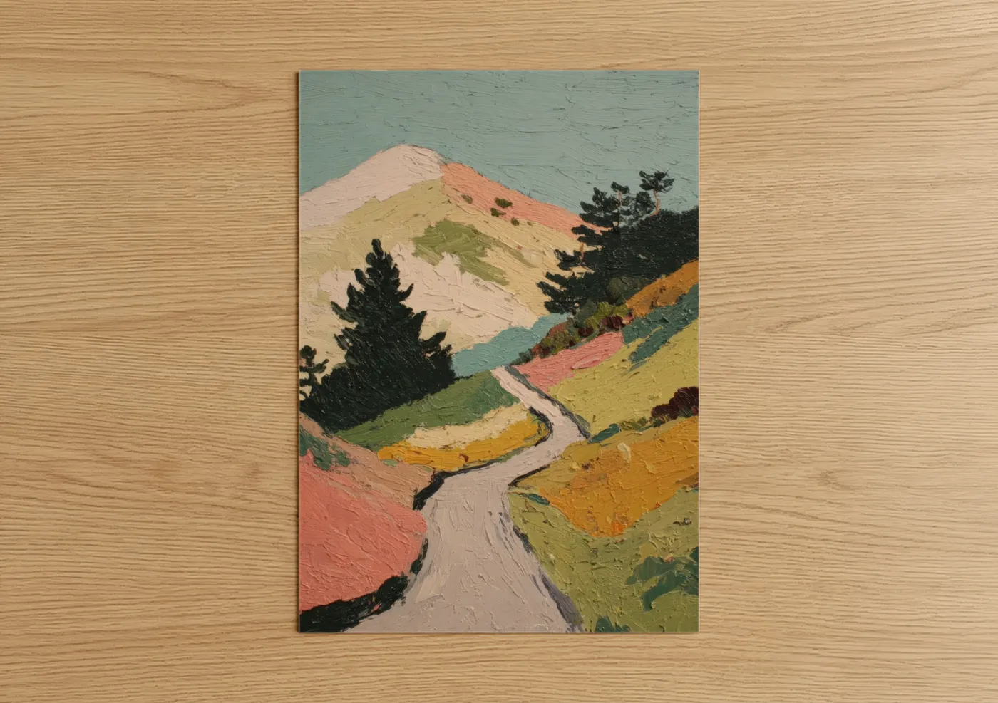 Colorful Alpine Mountain Landscape Wall Art
