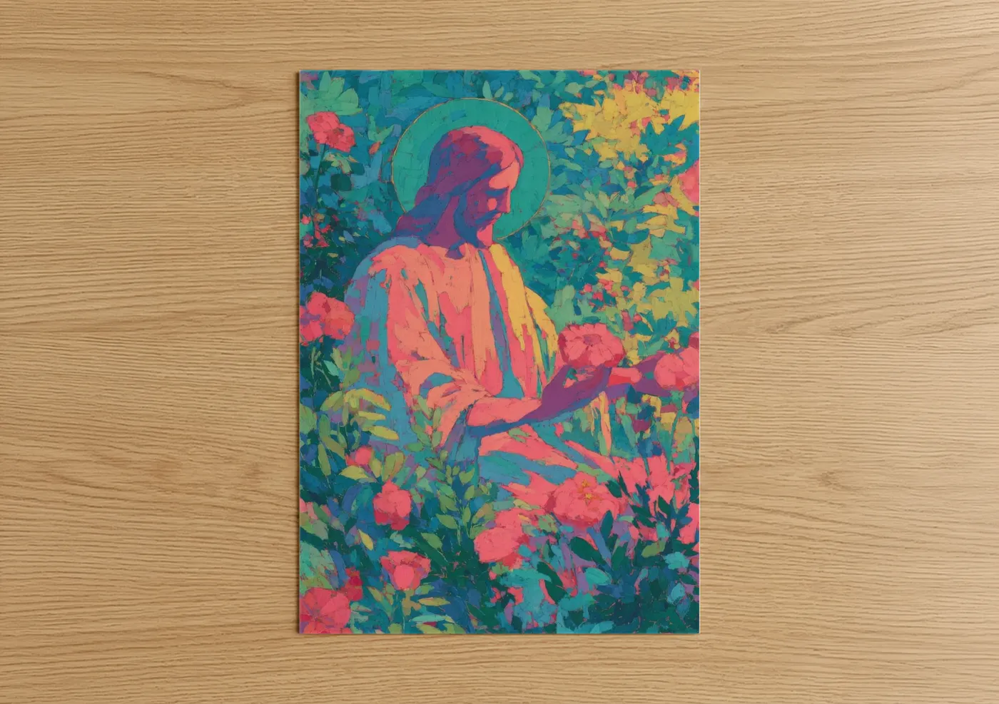 Jesus Christ Garden Spiritual Art Print Wall Art