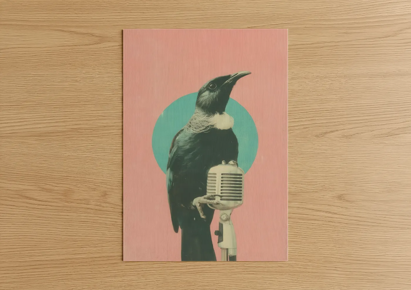 Retro Singing Parrot Vintage Illustration Wall Art