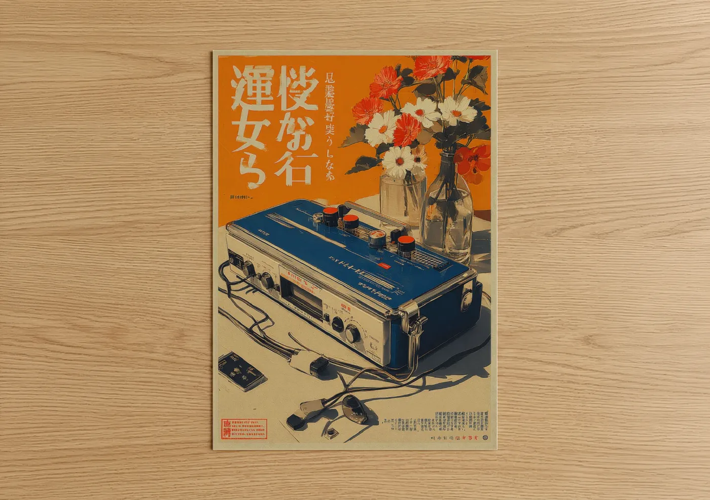 Vintage Japanese Radio Advertisement Poster Wall Art