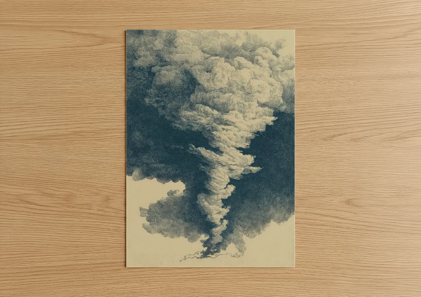 Dramatic Tornado Storm Illustration Wall Art