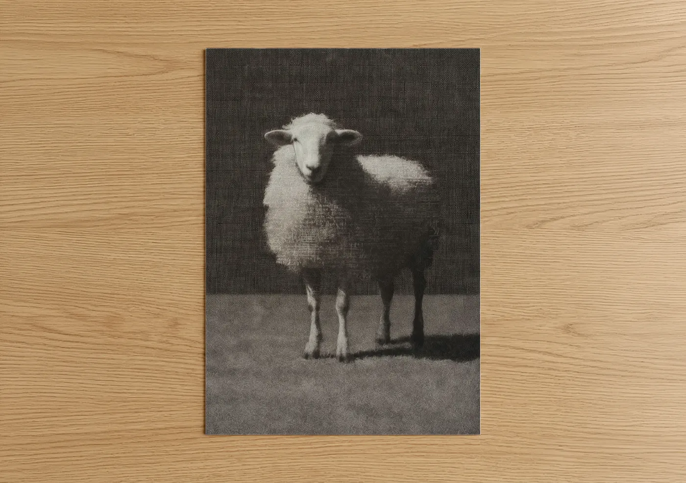 Black and White Sheep Portrait Photography Wall Art