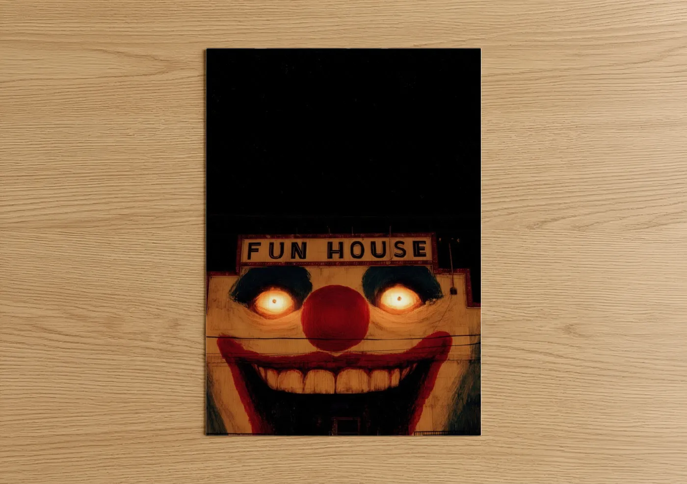Creepy Carnival Clown Neon Lights Wall Art