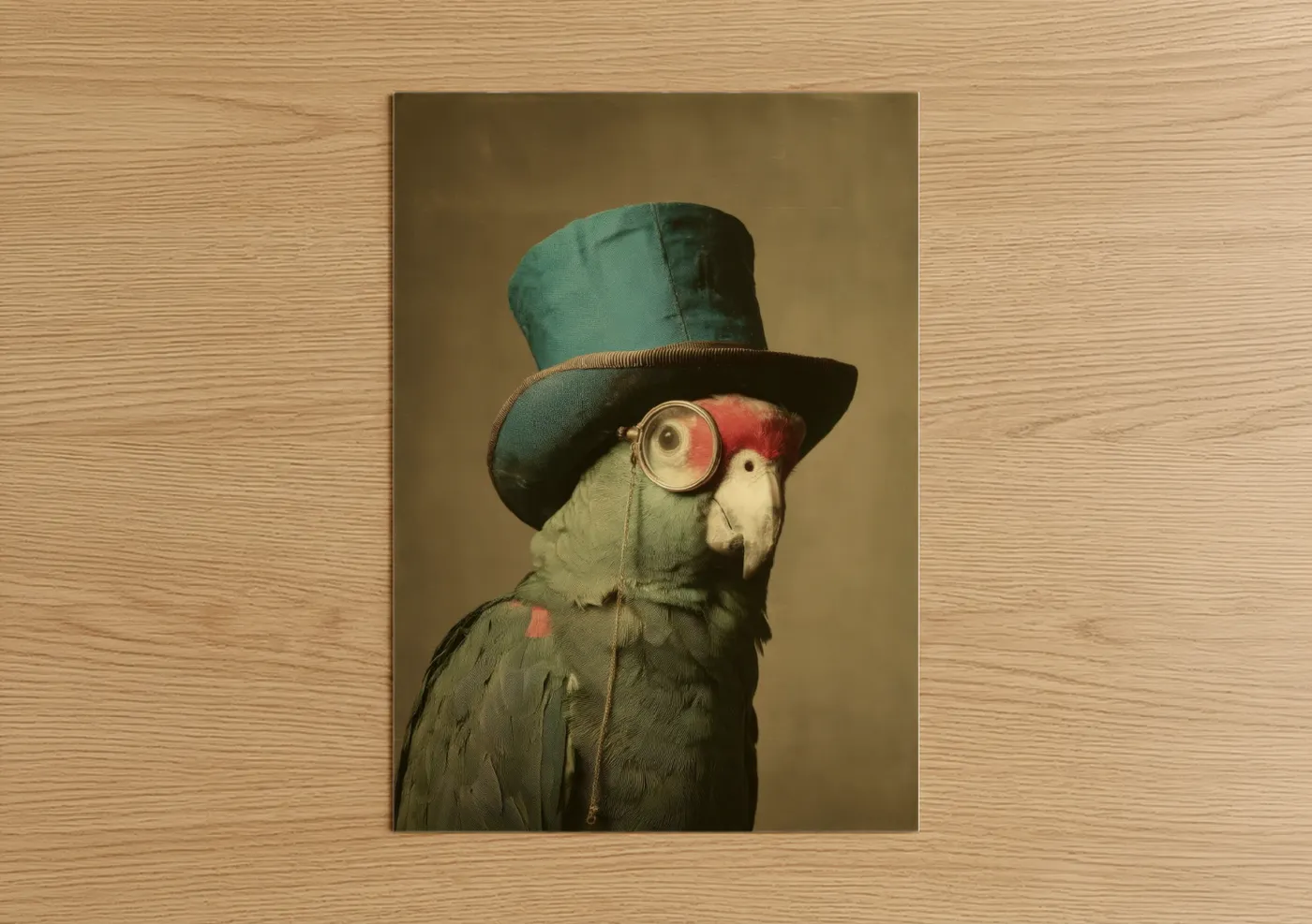 Steampunk Parrot with Top Hat Monocle Wall Art