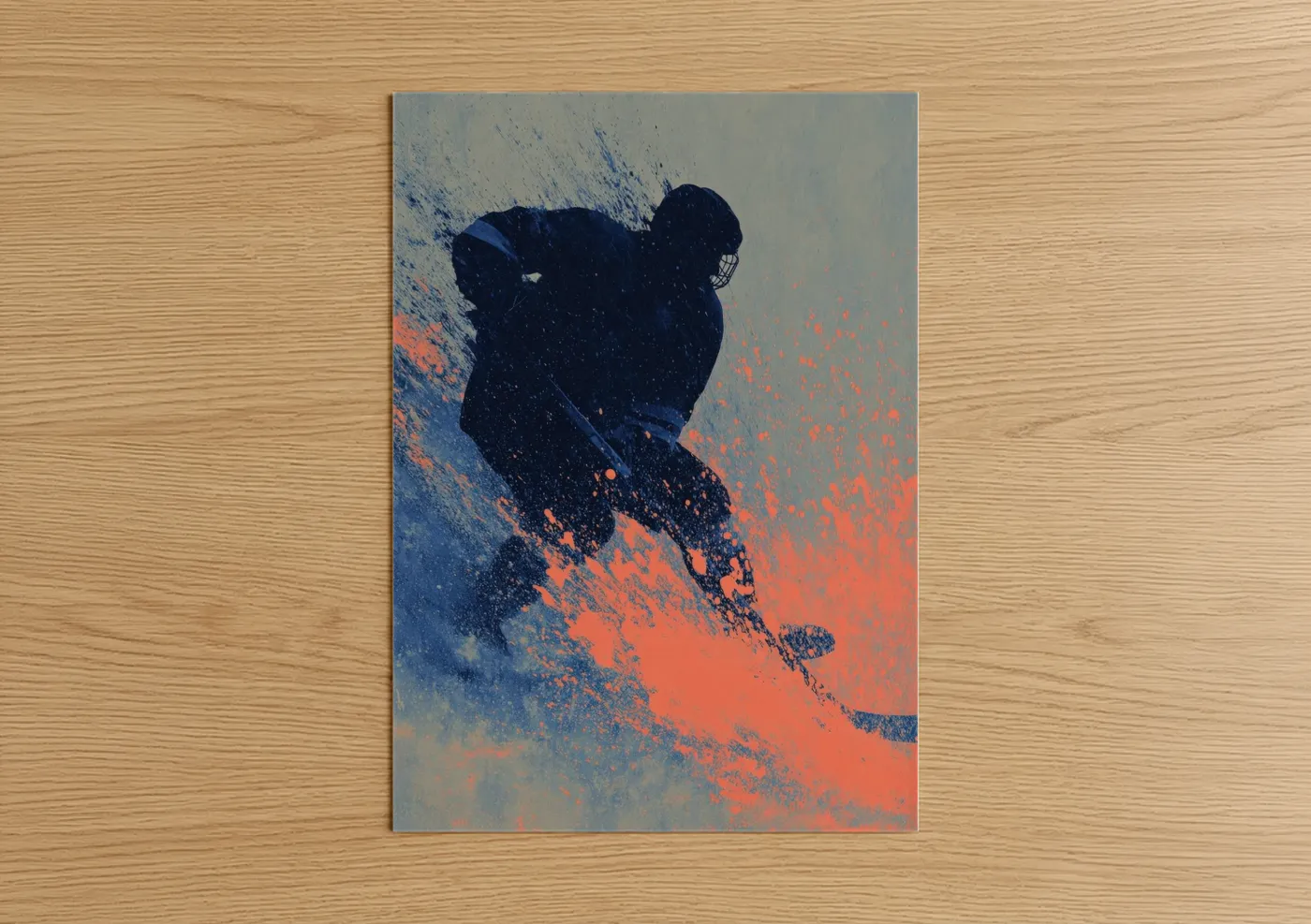 Dynamic Hockey Player Silhouette Wall Art