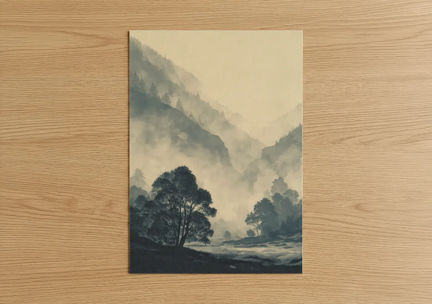Misty Sierra Nevada Mountain Valley Wall Art