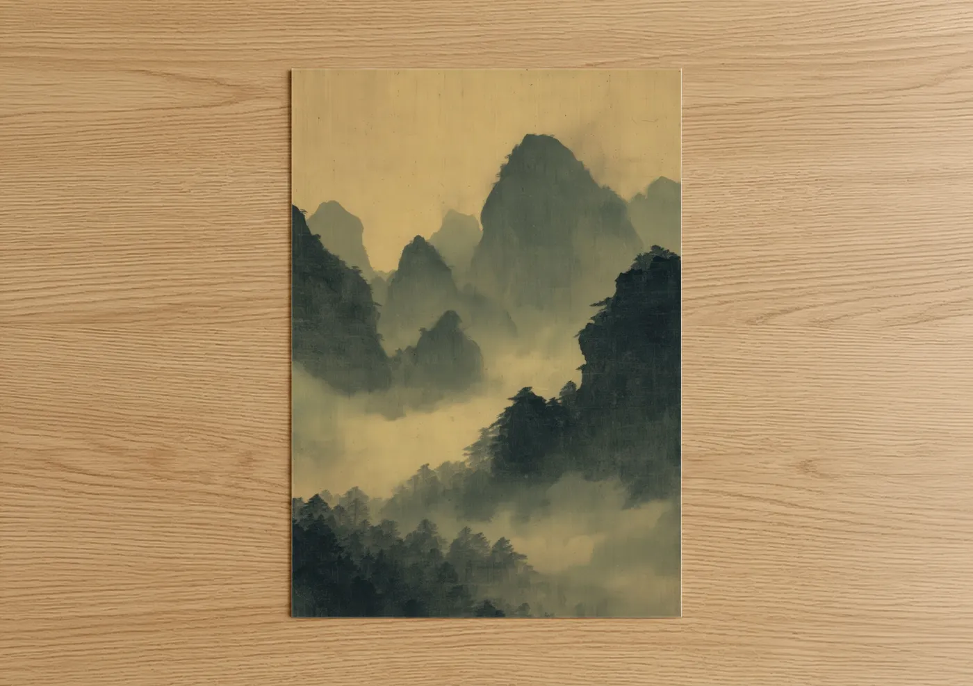 Mountain Mist Asian Landscape Wall Art
