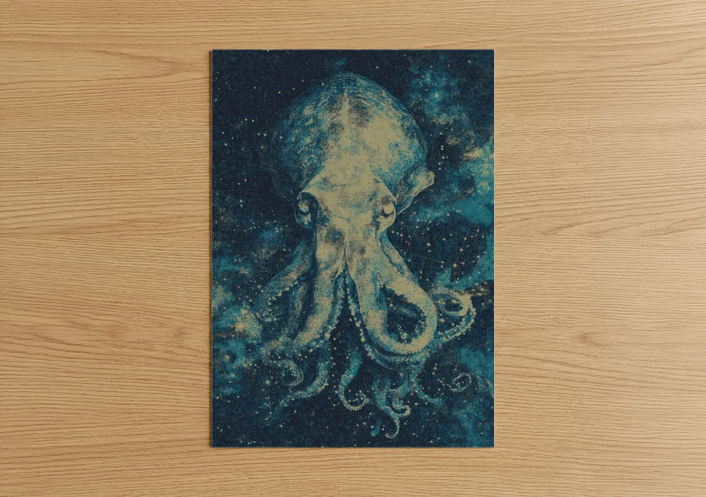 Cosmic Squid Galaxy Art Print Wall Art