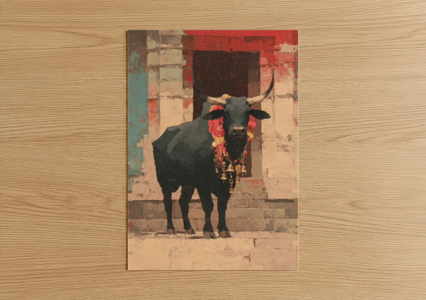 Sacred Bull Hindu Temple Spiritual Wall Art