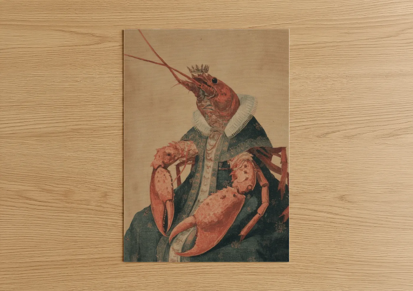 Aristocratic Lobster Renaissance Portrait Wall Art