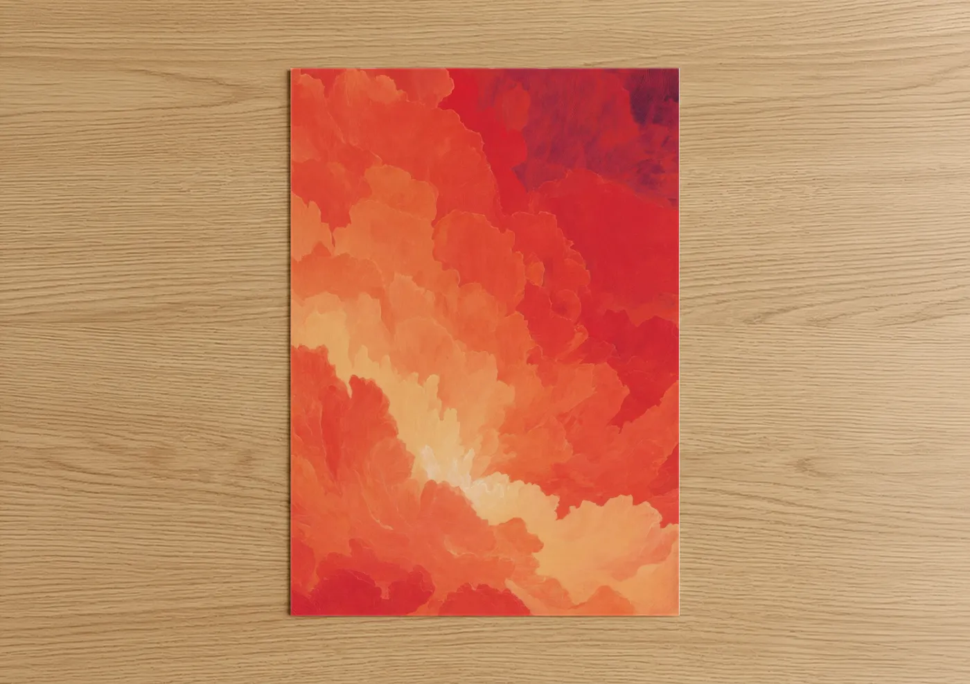 Crimson Supernova Abstract Explosion Wall Art