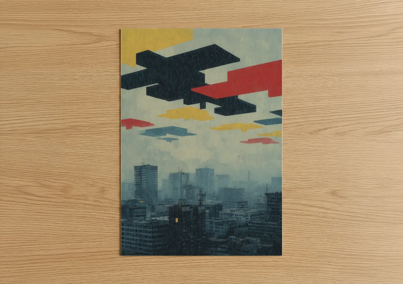 UFO Invasion Retro Sci-Fi Urban Wall Art