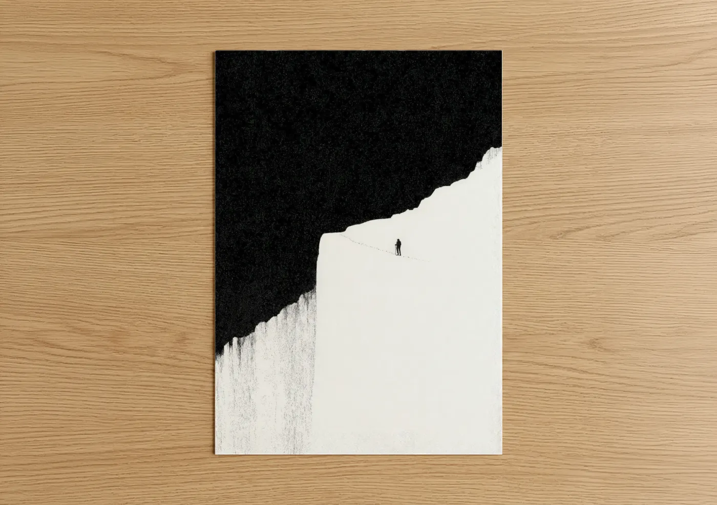 Solitary Ice Climber Minimalist Adventure Wall Art