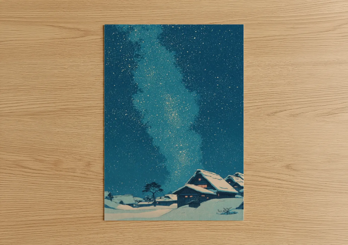 Snowy Milky Way Winter Night Sky Wall Art