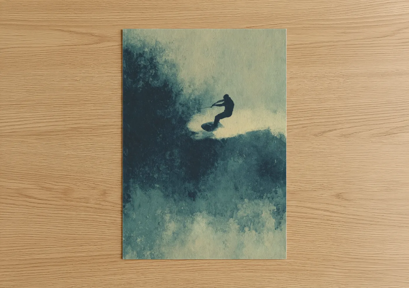 Wakeboarding Adventure Watercolor Art Wall Art