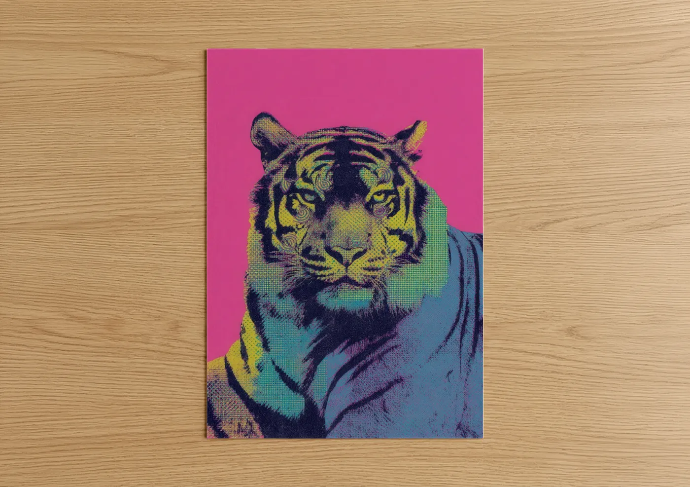 Neon Tiger Pop Art Portrait Wall Art