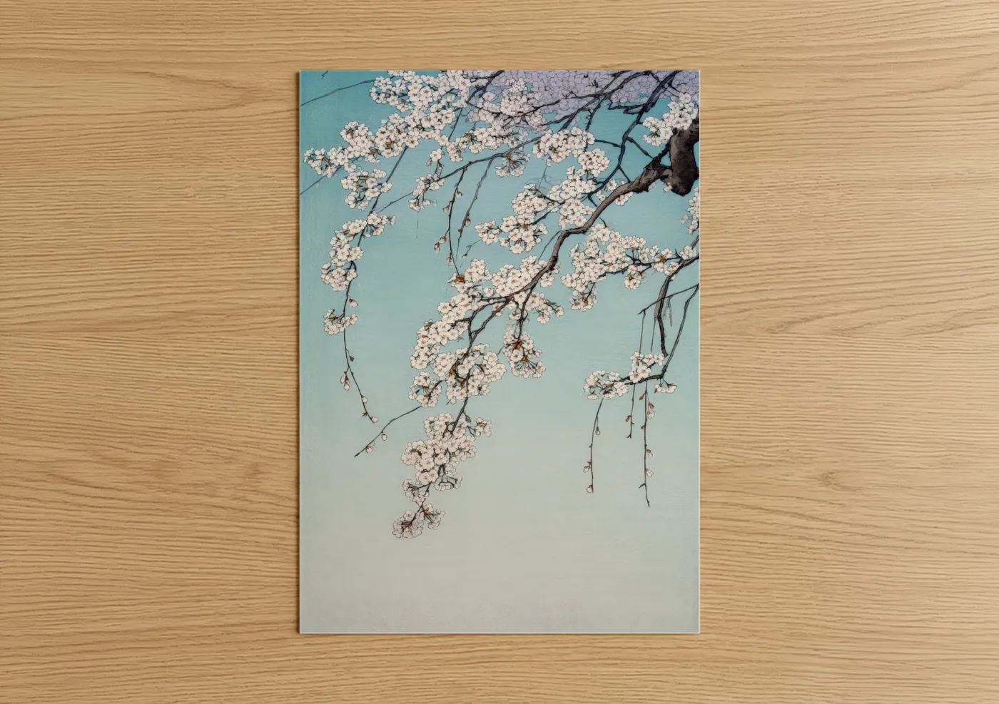 Cherry Blossoms White Flowers Tree Wall Art