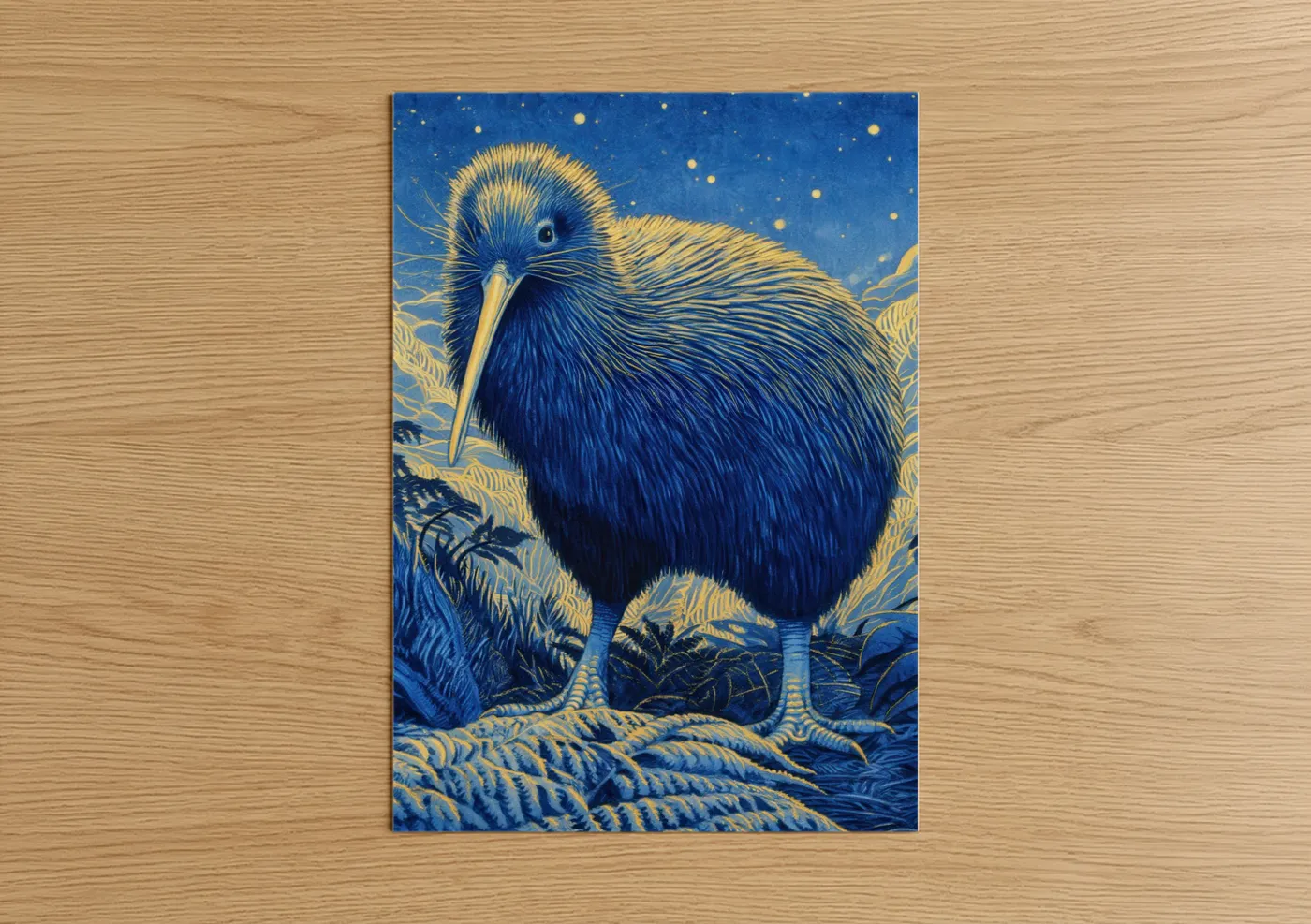 Starry Kiwi Bird Night Sky Wall Art